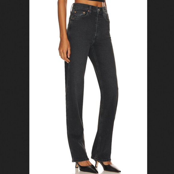 RE/DONE 90's High Rise Loose Black Noir OP 27 NWT - Picture 1 of 6